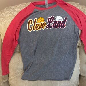 Next Level Apparel Kids Raglan Tee - Red and Gray